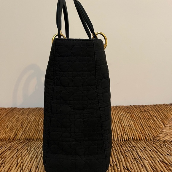 Authentic Lady Dior Black Cannage fabric bag with Gold Hardware - Picture 10 of 10